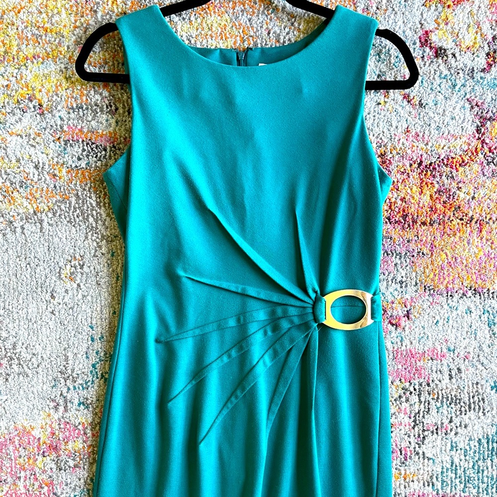 Calvin Klein Turquoise Sleeveless Shift Dress
